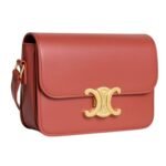 CELINE TEEN TRIOMPHE BAG IN SHINY CALFSKIN RED CANYON