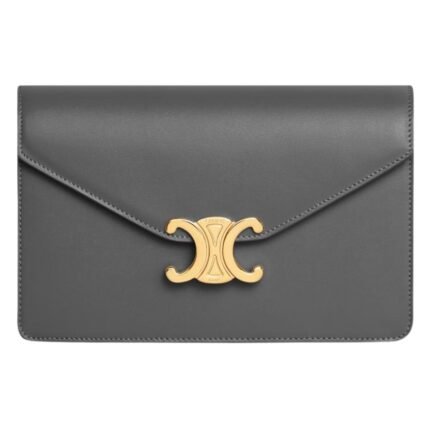 CELINE WALLET ON CHAIN MARGO IN SHINY CALFSKIN ANTHRACITE