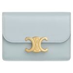 CELINE CARD HOLDER WITH FLAP TRIOMPHE IN SHINY CALFSKIN PEBBLE