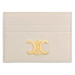 CELINE CARD HOLDER TRIOMPHE IN SHINY CALFSKIN PEBBLE