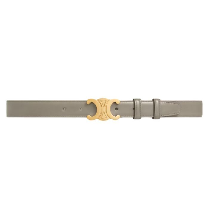 CELINE MEDIUM TRIOMPHE BELT IN TAURILLON LEATHER CAPPUCCINO