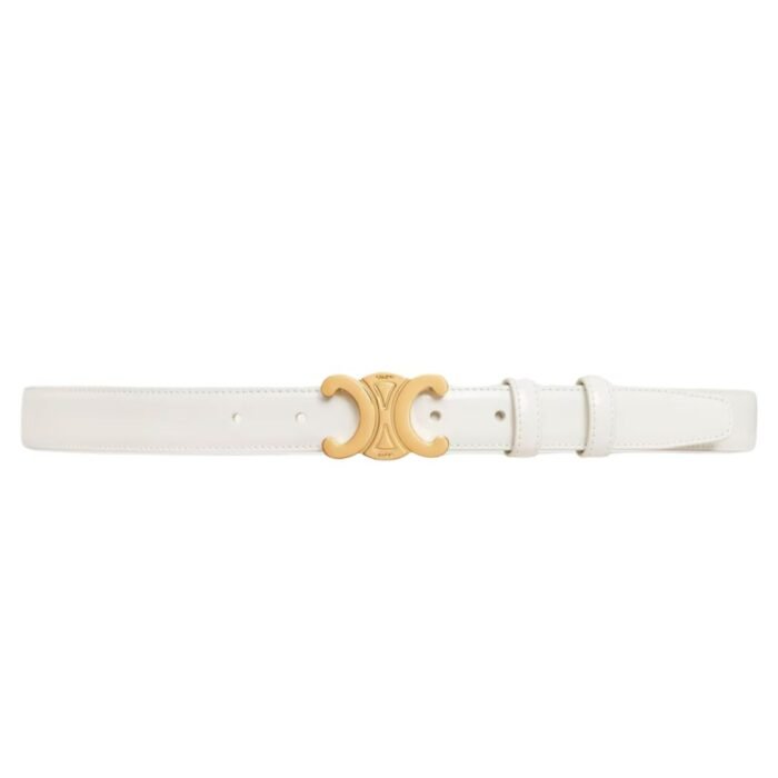 CELINE MEDIUM TRIOMPHE BELT IN TAURILLON LEATHER BLACK