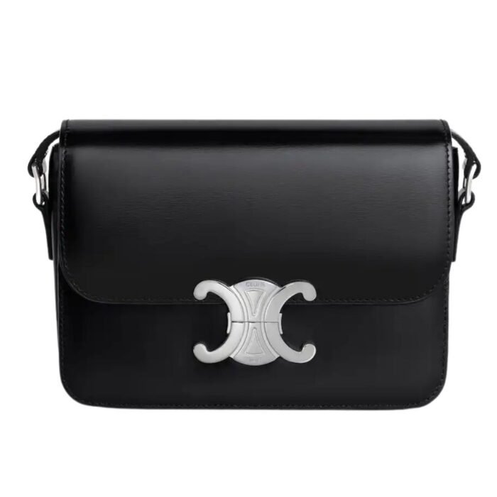 CELINE TEEN TRIOMPHE BAG IN SHINY CALFSKIN VINTAGE ROSE