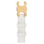 CELINE MEDIUM TRIOMPHE BELT IN TAURILLON LEATHER WHITE