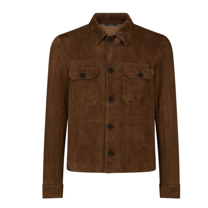 TOM FORD LIGHT SUEDE OUTERSHIRT BLACK