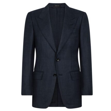 TOM FORD PRINCE OF WALES SHELTON JACKET NAVY