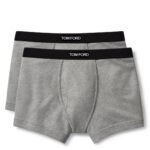 TOM FORD COTTON BOXER BRIEFS TWO PACK BLACK