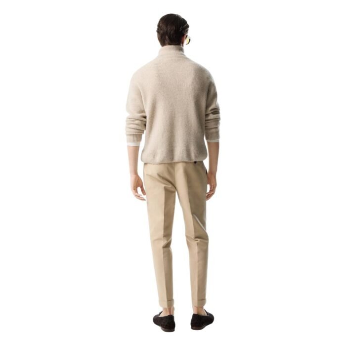 TOM FORD BRUSHED CASHMERE SILK ROLL NECK CREAM