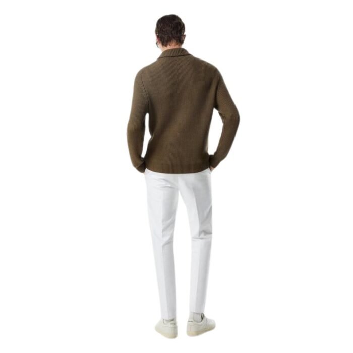 TOM FORD SILK MERINO SHAWL COLLAR CARDIGAN MILITARY