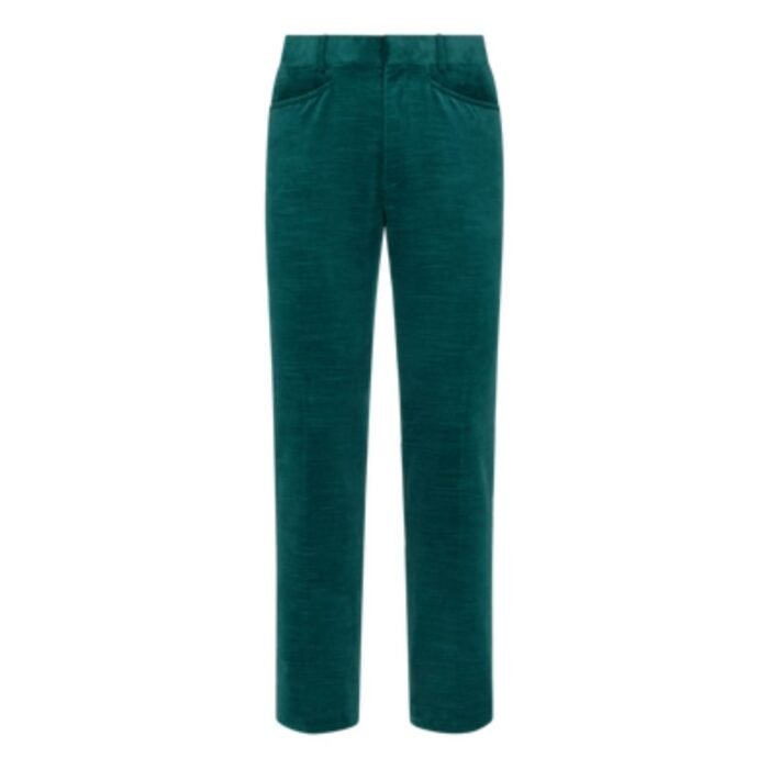 TOM FORD RIDGED VELVET DYLLAN TROUSER PEACOCK