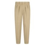 TOM FORD FLUID POPLIN DOUBLE PLEAT PANT DESERT KHAKI