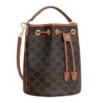 CELINE CLARA BAG IN TRIOMPHE CANVAS AND CALFSKIN