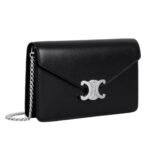 CELINE WALLET ON CHAIN MARGO IN SHINY CALFSKIN BLACK