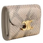 CELINE SMALL FLAP WALLET TRIOMPHE IN PEARLY PYTHON
