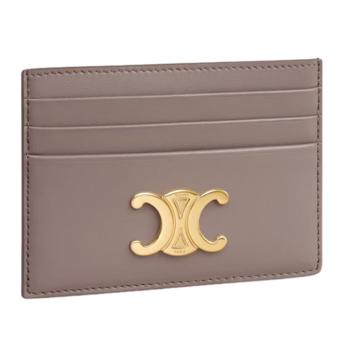 CELINE CARD HOLDER TRIOMPHE IN SHINY CALFSKIN PEBBLE