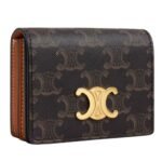 CELINE TRIOMPHE BUSINESS CARD HOLDER IN TRIOMPHE CANVAS AND LAMBSKIN