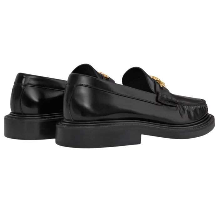 CELINE UNIVERSITÉ TRIOMPHE CHAIN LOAFFER IN POLISHED BULL BLACK