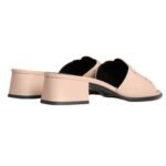 CELINE CLEMENCE MULE IN LAMBSKIN AND PATENT CALFSKIN BLUSH