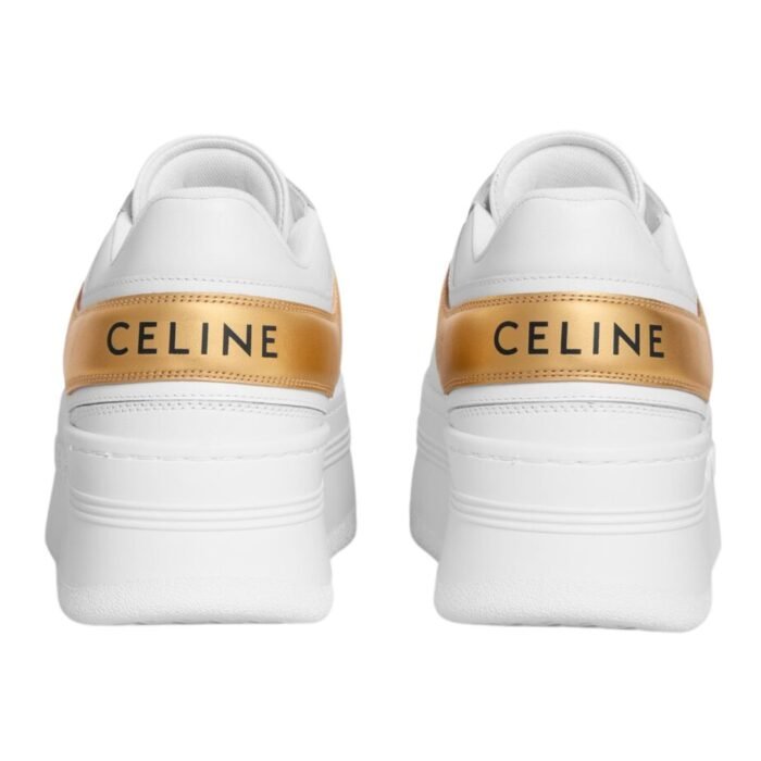 CELINE BLOCK SNEAKERS WITH WEDGE IN CALFSKIN AND LAMINATED CALFSKIN
