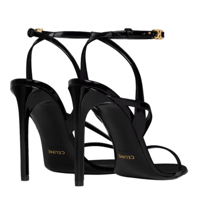 CELINE AVA TRIOMPHE STILETTO SANDAL IN PATENT CALFSKIN