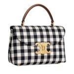 CELINE TEEN NINO BAG IN VICHY TEXTILE AND CALFSKIN