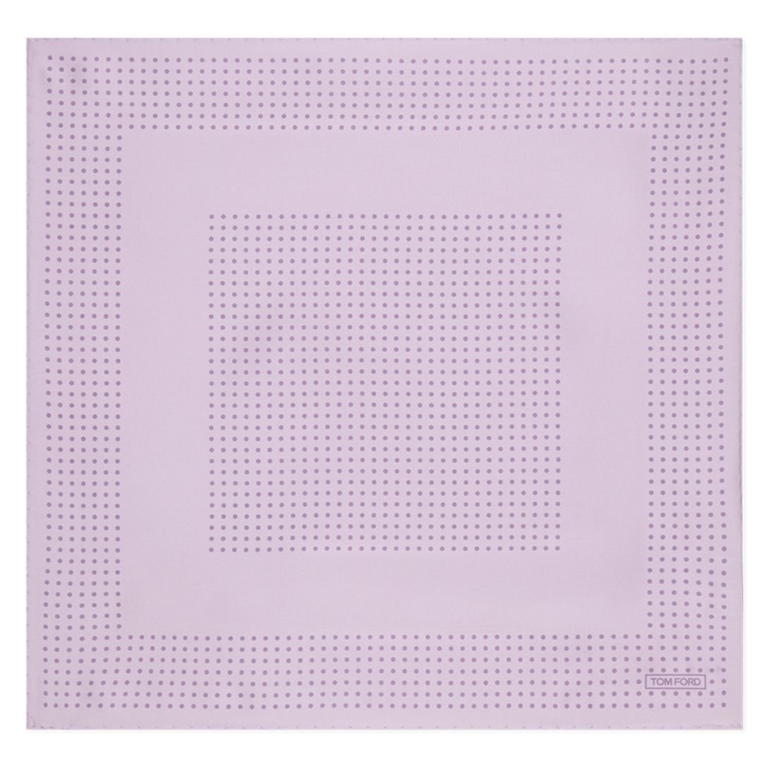 3 TOM FORD FRAMED POLKA DOT POCKET SQUARE LILAC