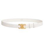 CELINE MEDIUM TRIOMPHE BELT IN TAURILLON LEATHER WHITE