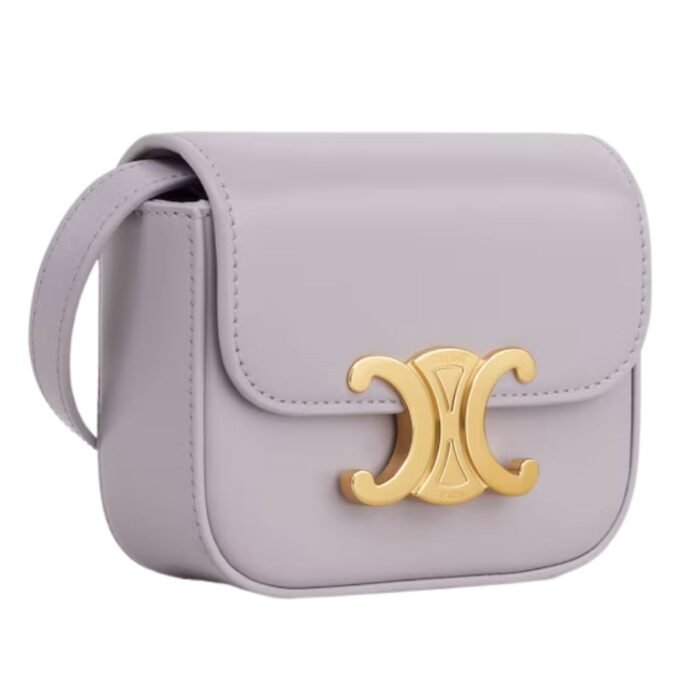 CELINE MINI CLAUDE IN SHINY CALFSKIN LIGHT LILAC