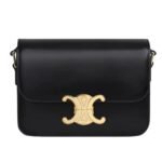 CELINE TEEN TRIOMPHE BAG IN SHINY CALFSKIN OAT BEIGE