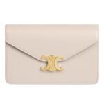 CELINE WALLET ON CHAIN MARGO IN SHINY CALFSKIN NUDE