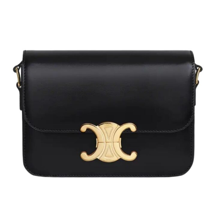 CELINE TEEN TRIOMPHE BAG IN SHINY CALFSKIN WHITE
