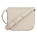 CELINE MINI CLAUDE IN SHINY CALFSKIN LIGHT STONE