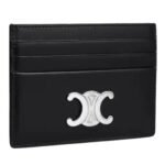 CELINE CARD HOLDER TRIOMPHE IN SHINY CALFSKIN BLACK
