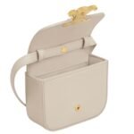 CELINE MINI CLAUDE IN SHINY CALFSKIN LIGHT STONE