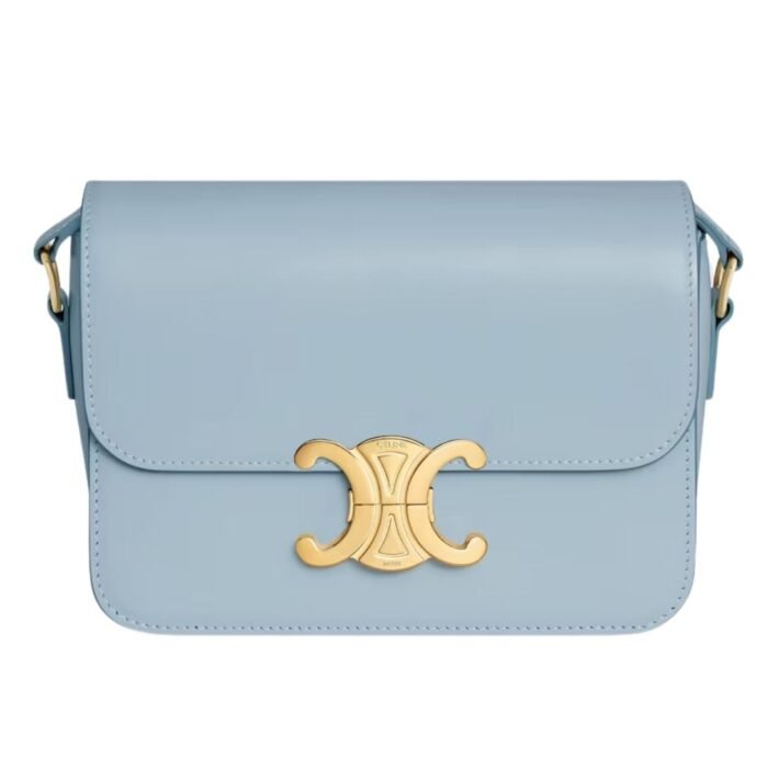 CELINE TEEN TRIOMPHE BAG IN SHINY CALFSKIN RACING GREEN