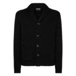 TOM FORD SILK MERINO SHAWL COLLAR CARDIGAN MILITARY