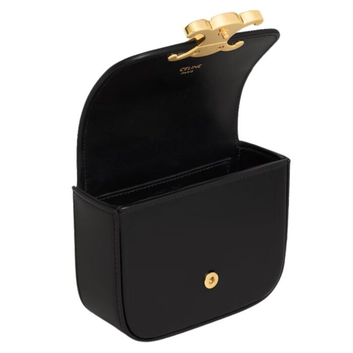 CELINE MINI CHAIN CLAUDE IN SHINY CALFSKIN BLACK