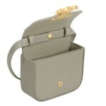 CELINE MINI CLAUDE IN SHINY CALFSKIN GREEN CLAY