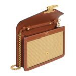 CELINE WALLET ON CHAIN MARGO IN RAFFIA EFFECT TEXTILE AND CALFSKIN