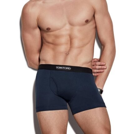 TOM FORD COTTON BOXER BRIEFS NAVY