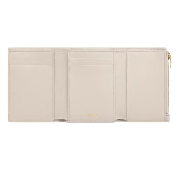 CELINE FINE WALLET VICTOIRE IN SUPPLE GRAINED CALFSKIN PALE BEIGE