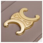 CELINE CARD HOLDER TRIOMPHE IN SHINY CALFSKIN PEBBLE