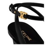 CELINE AVA TRIOMPHE STILETTO SANDAL IN PATENT CALFSKIN BLACK