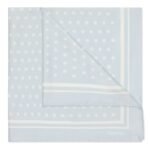 TOM FORD POLKA DOT SQUARE DESIGN POCKET SQUARE SILVER BLUE