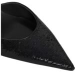 CELINE KITTEN TRIOMPHE STRAP PUMP IN SEQUINS AND CALFSKIN