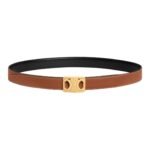 CELINE MEDIUM REVERSIBLE FRAMED TRIOMPHE BELT IN TAURILLON AND NATURAL CALFSKIN