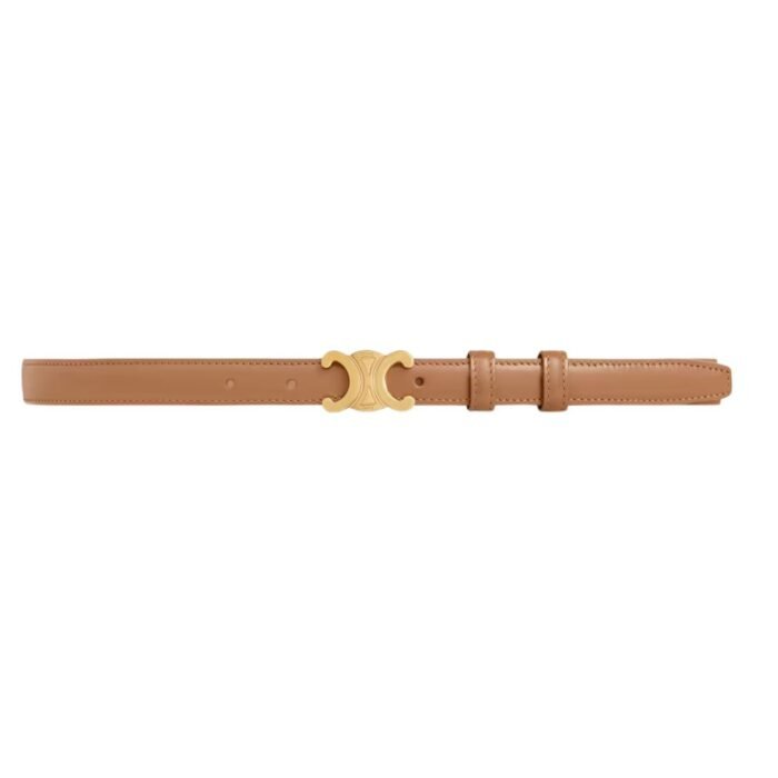 CELINE SMALL TRIOMPHE BELT IN TAURILLON LEATHER BRONZE