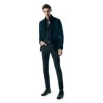 TOM FORD CASHMERE SUEDE MILITARY JACKET NAVY
