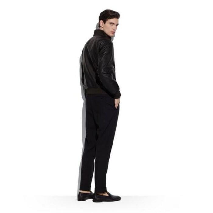 TOM FORD GRAIN LEATHER TRACK BOMBER