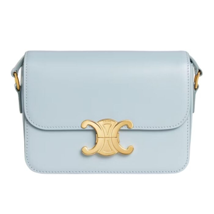 CELINE TEEN TRIOMPHE BAG IN SHINY CALFSKIN ROSE